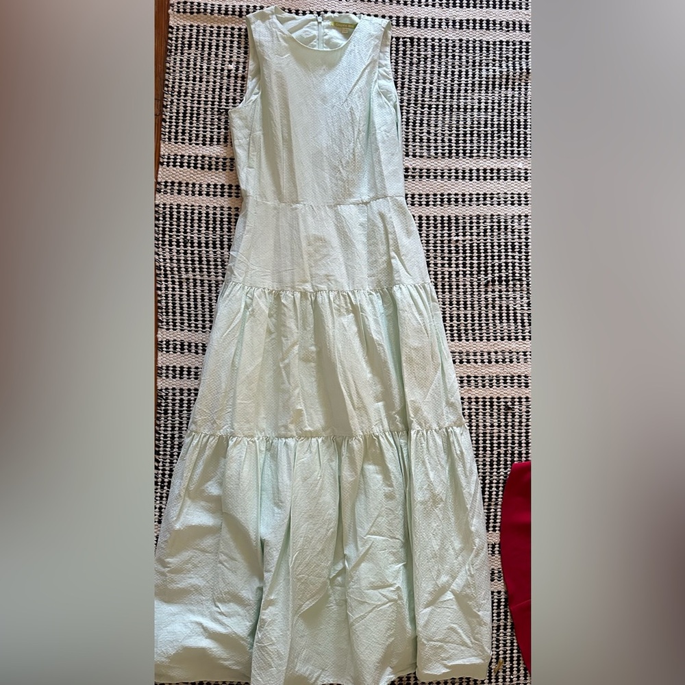 Long knee ruffle dress